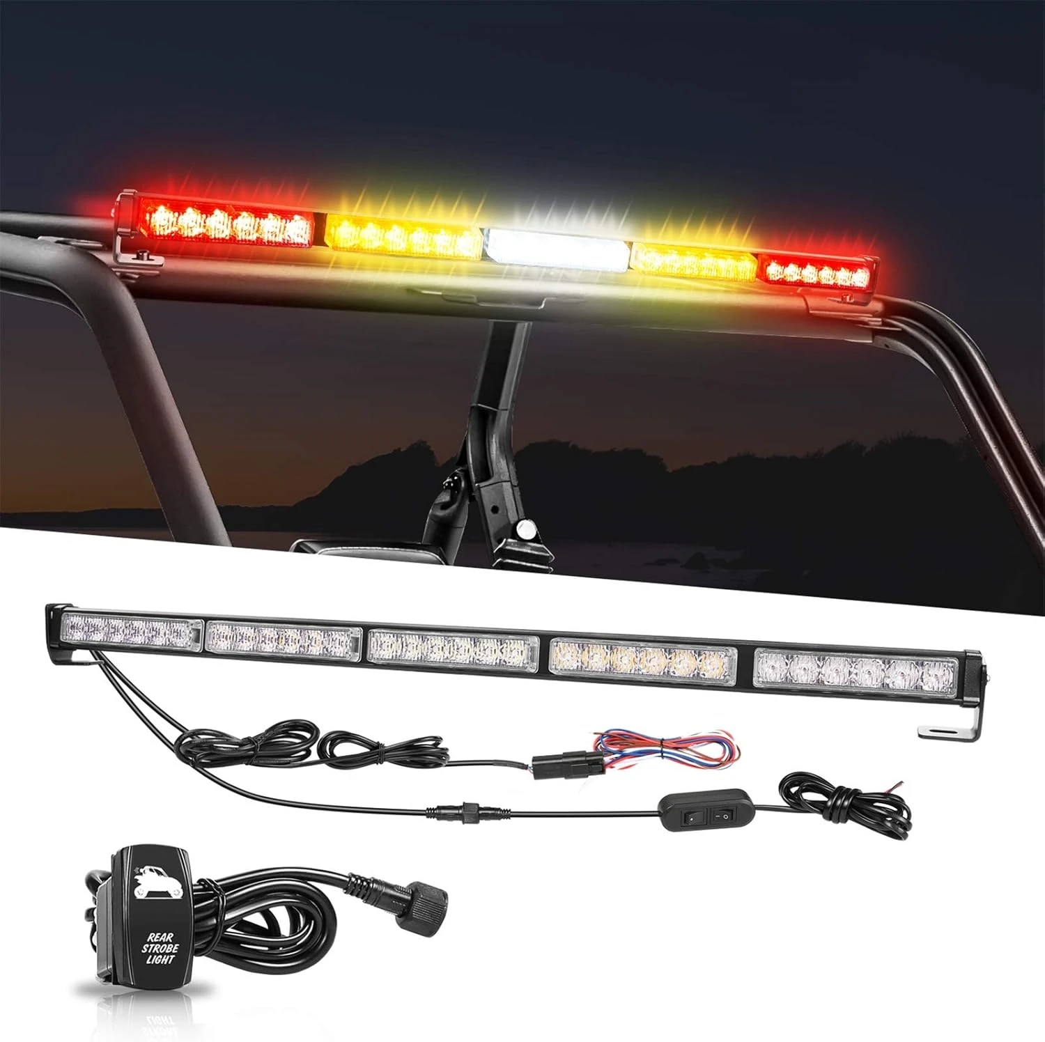 30inch LED Chase Light Bar OffRoad Rear Strobe Light Bars Turn Signal Reverse & Brake Light for UTV RZR Polaris Yamaha 4x4 Dune