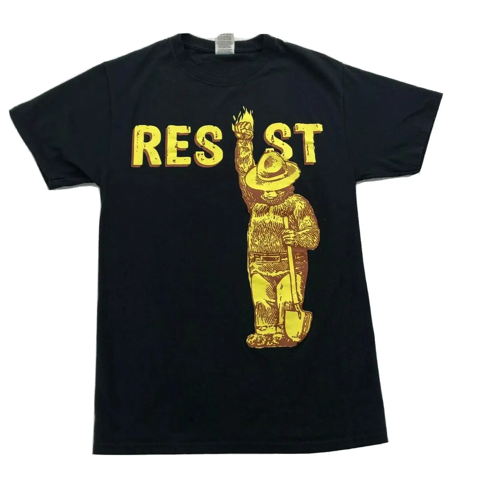 Smokey T Shirt The Bear Resist Small Mens Forrest Fires Black Funny