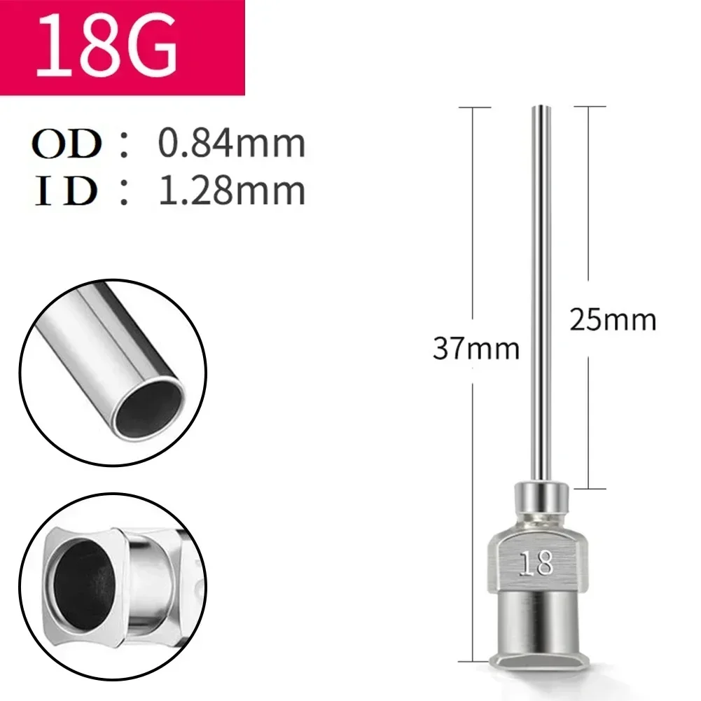 1pc 25mm 디스펜스 기계 바늘 스테인레스 스틸 디스펜스 바늘 고온 용 산업용 접착제 주입 바늘