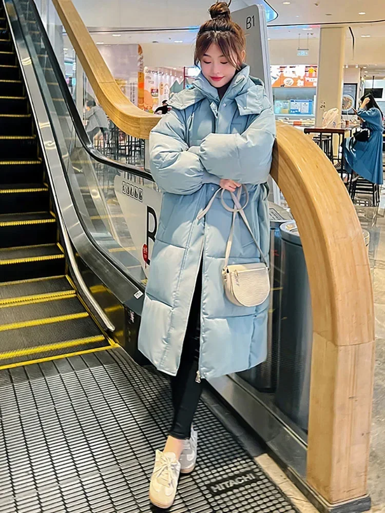 Winter Jackets Women Hooded Casual Long Parkas Woman New Fashion Korean Coats Ladies Warm Thicken Jacket Solid Padding Parka