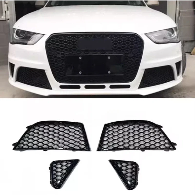 

Auto Left Right Front Honeycomb Bumper Fog Light Grille Grill Cover For Audi RS4 S4 2009 2010 2011 2012 2013 2014 2015 2016