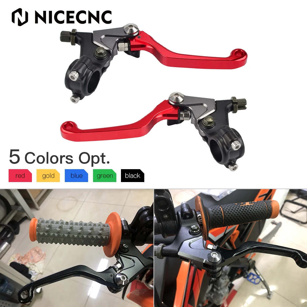 NICECNC Brems- und Kupplungshebel für Honda CRF450R, CRF250R, CRF300L, Kawasaki KDX250, KDX200, Suzuki DR250, DR200, Yamaha YZ250. – Detail 1