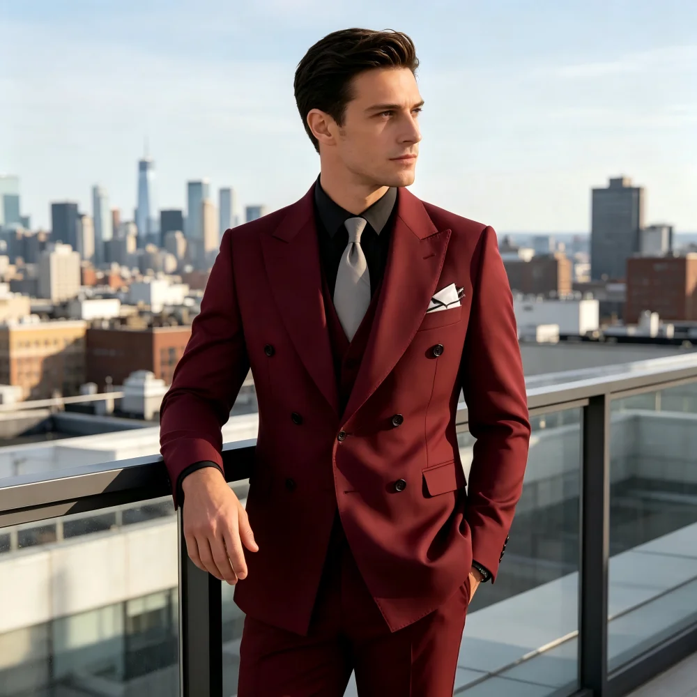 

Мужской светло-розовый свадебный костюм-тройка Slim Fit с лацканами, формальный деловой комплект с пиджаком для крестных отцов и торжественных мероприятий