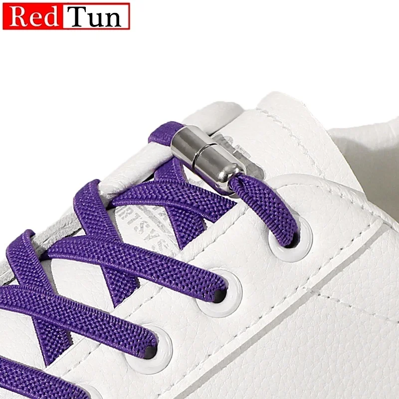 

1Pair No Tie Shoe laces Flat Shoelaces Metal Lock Elastic Sneakers Laces Kids Adult Quick Shoelace Rubber Bands Shoes accessorie