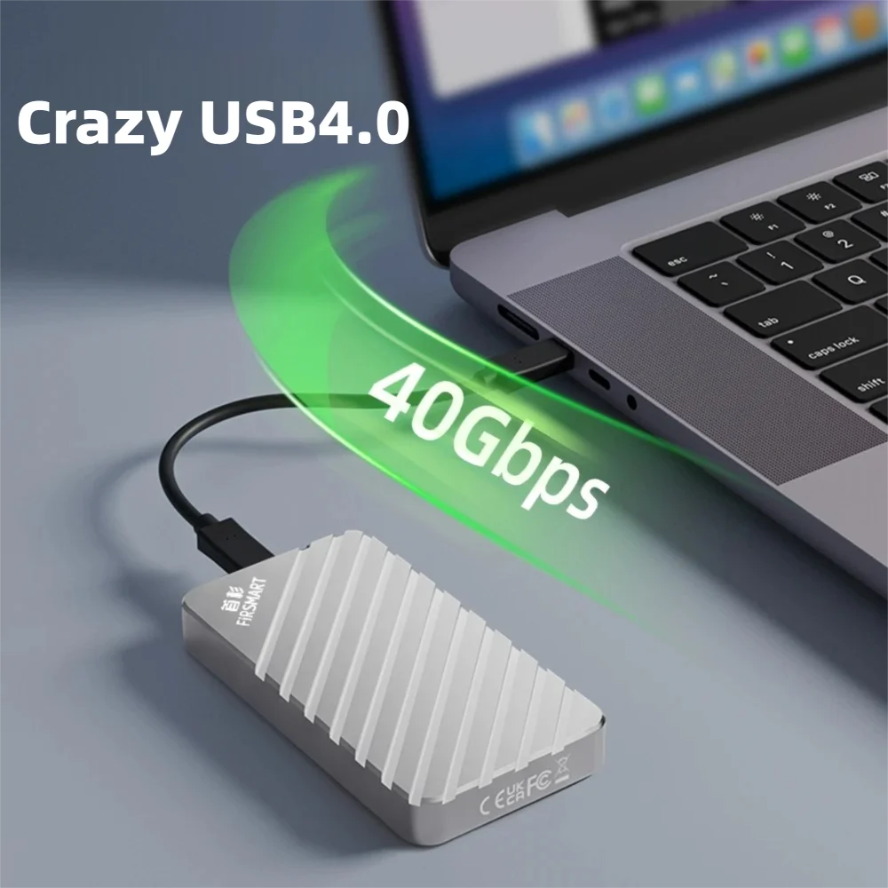 FiRSMART USB4.0 M.2 NVME SSD Enclosure 40Gbps M.2 NVME SSD Adapter Support 8TB Compatible with Thunderbolt 3/4 For Pc Laptop