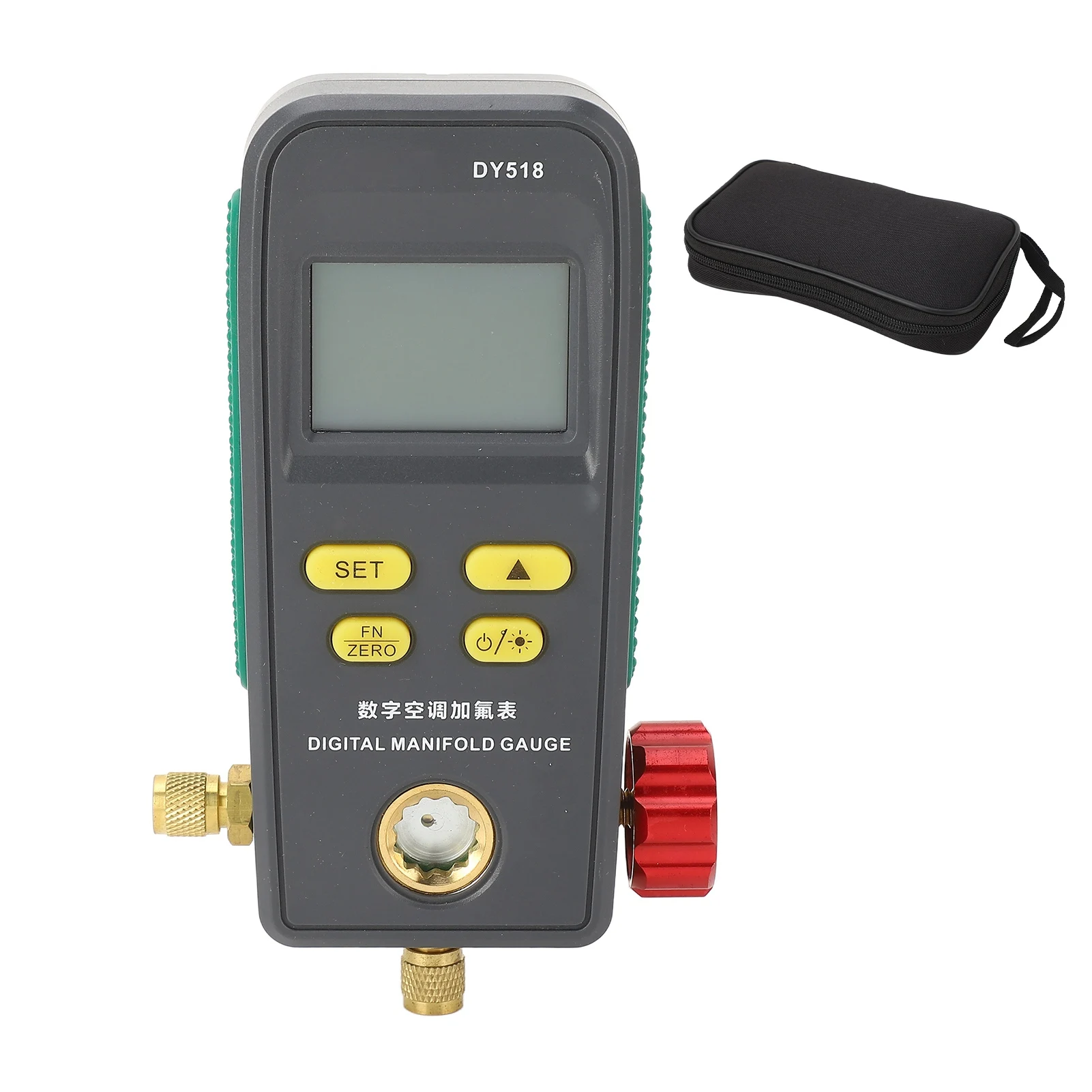 DY518 Digital Pressure Gauge For Automotive Air Conditioning Repair Vacuum Leak Meter With LCD Backlight ABS Silicone Tool