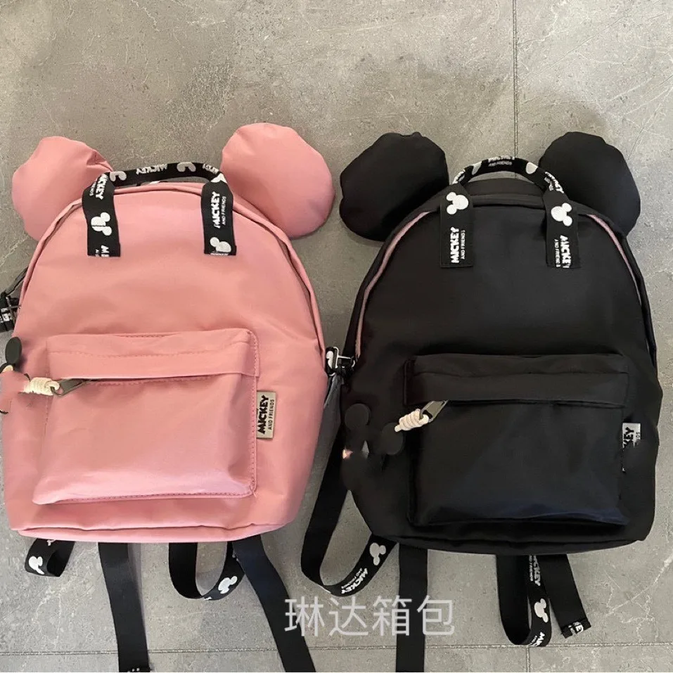 Disney Girls Backpacks Mickey Mouse Kawaii Bags Print Sequin Travel Storage Fashionable Schoolbags Kindergarten Mini Backpack