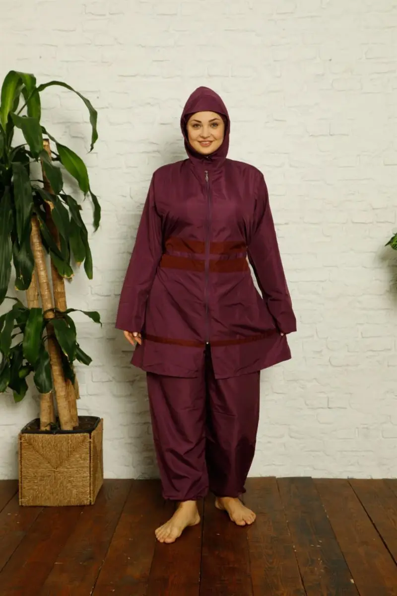 Fashion line full hijab plus size swimwear 55001