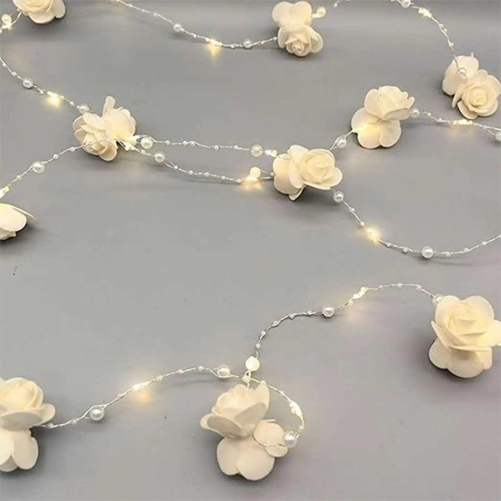 30 LED 0.36W Artificial Roses String Lights Battery Operated Flowers Lamp Rose Vine Garland Lights Decor For Wedding Birthday