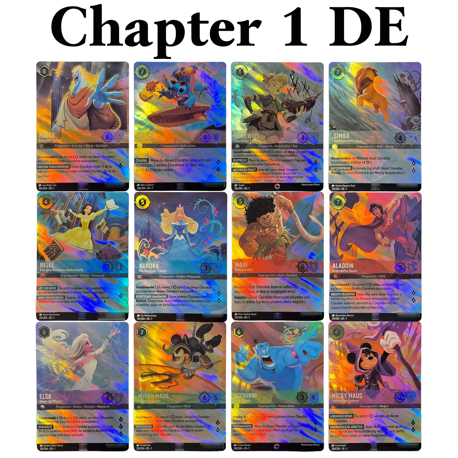 Lorcana Germany Chapter Foil Card Enchanted DE Foil TCG Proxy Archazia's Island Shimmering Skies Ursula's Return Board Game Card