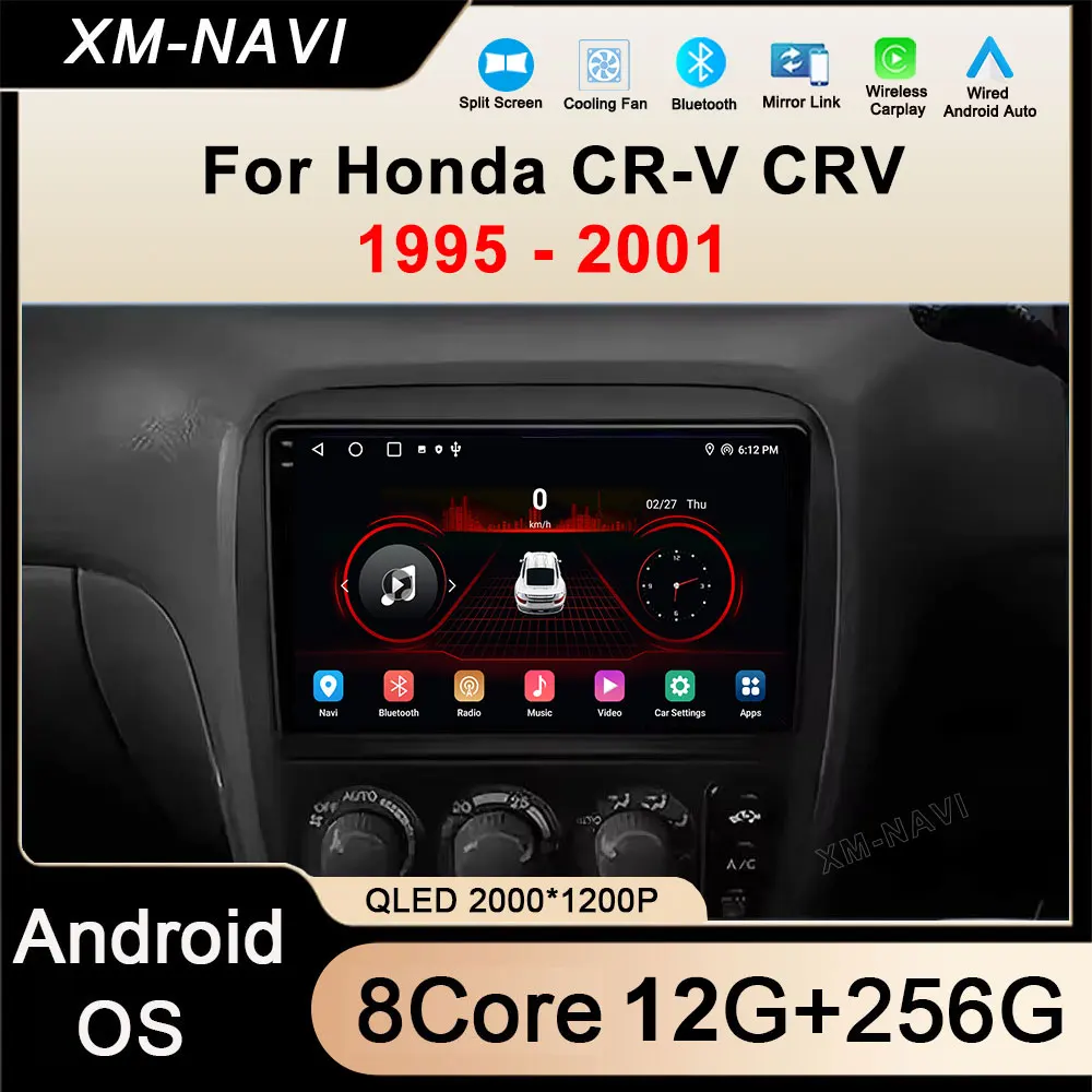 Wireless Carplay Android 16 For Honda CR-V CRV 1995 - 2001 Car Auto Radio Stereo DSP GPS Navigation Multimedia Auto 4G WIFI
