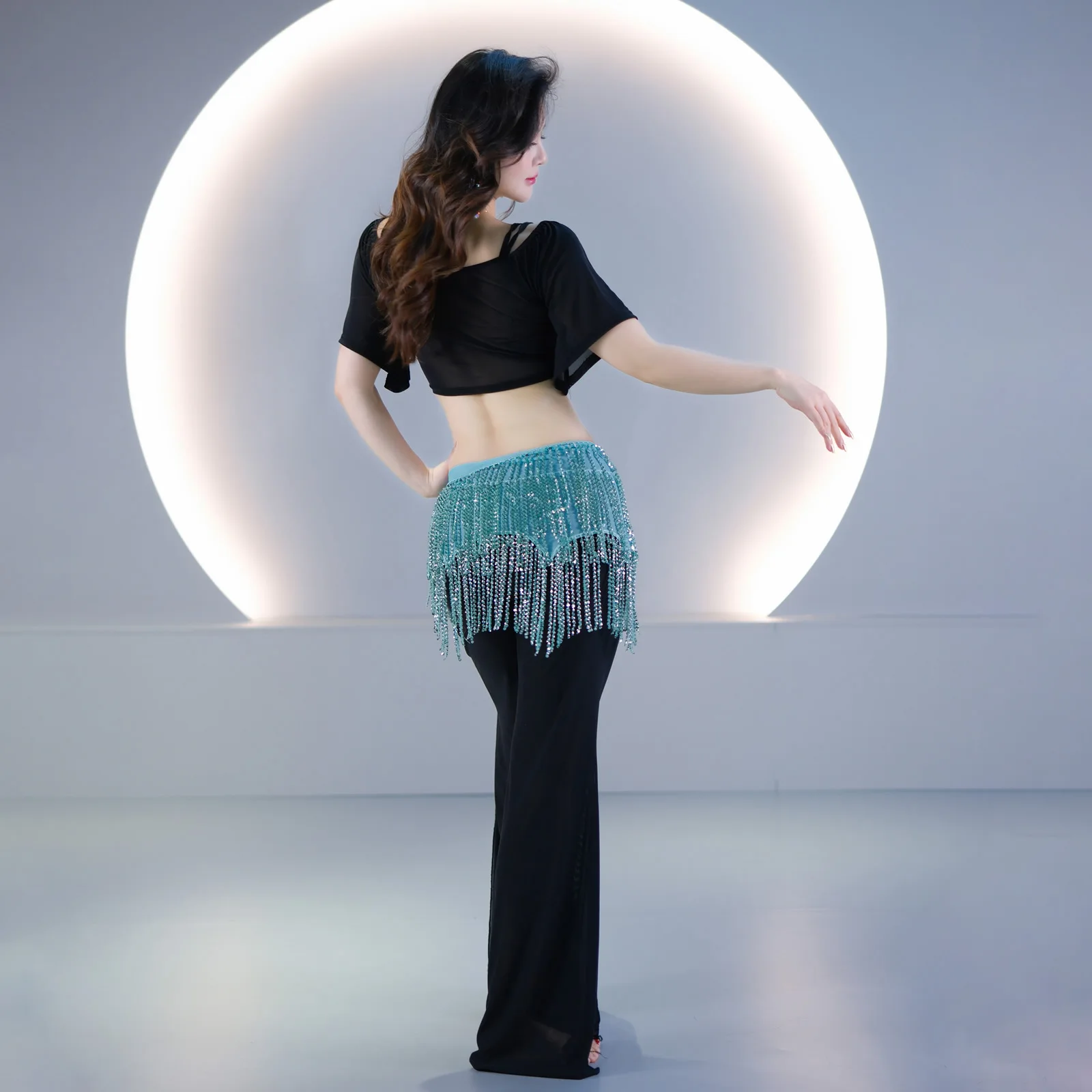 Women's Belly Dance Beads Tassel Luxury Shining Hip Scarves Tassel Waist Belts For Girls Dance Performance Belly Dance Costume