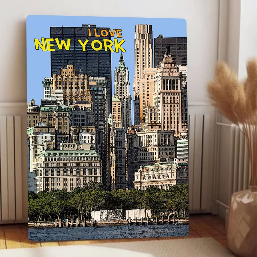 New York City Skyline Metal Wa - Home Office York recension och pris