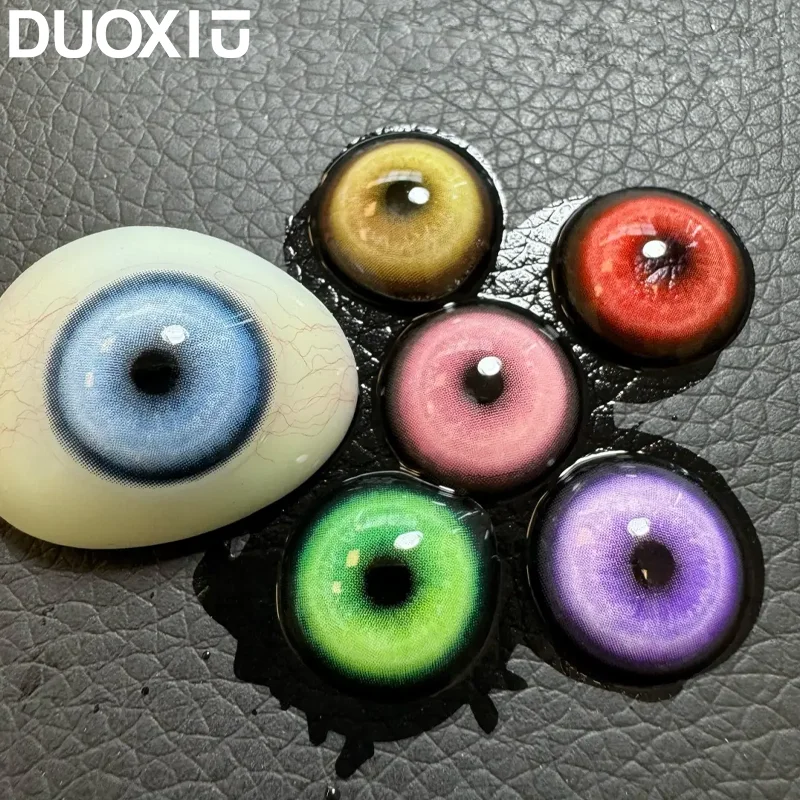 Duoxiu 2 pçs cosplay lentes de contato coloridas anime lentes de contato verdes dia das bruxas pupila colorida azul roxo vermelho rosa amarelo lente