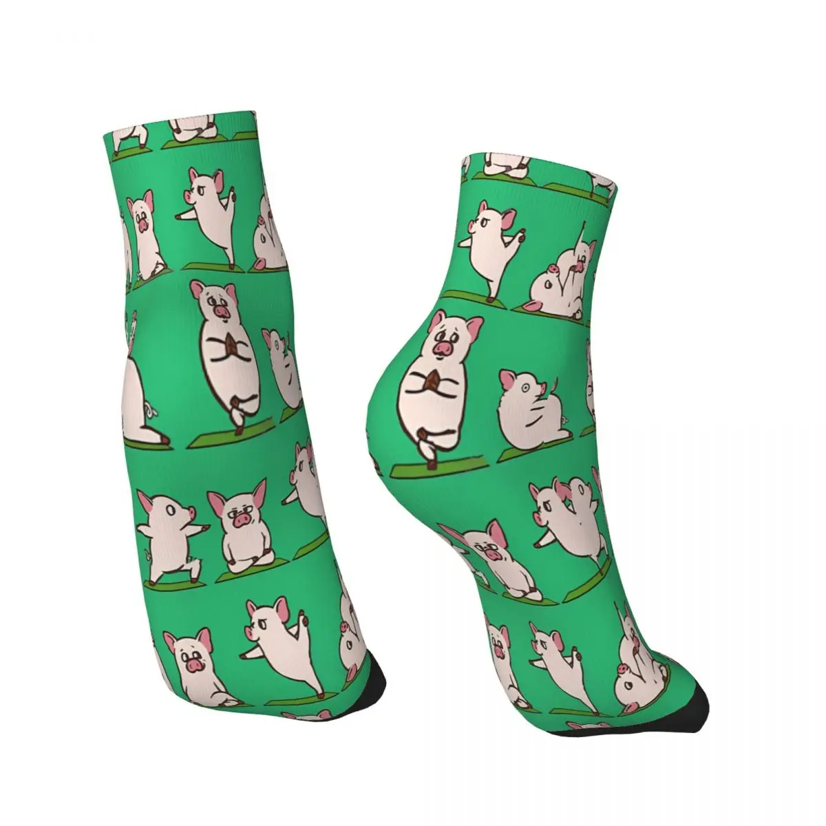 Pig Yoga Animal Ankle Socks Male Mens Women Winter Stockings Printed