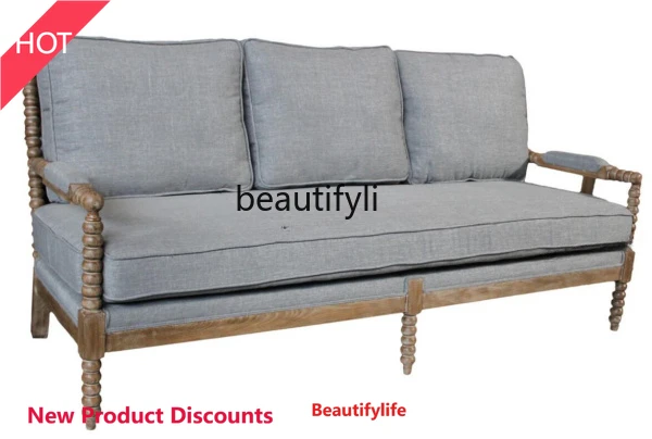 

a38 Американская тыква для отдыха, одиночный диван-кресло, ткань из массива дерева, маленькая квартира, состаренное резное журнал