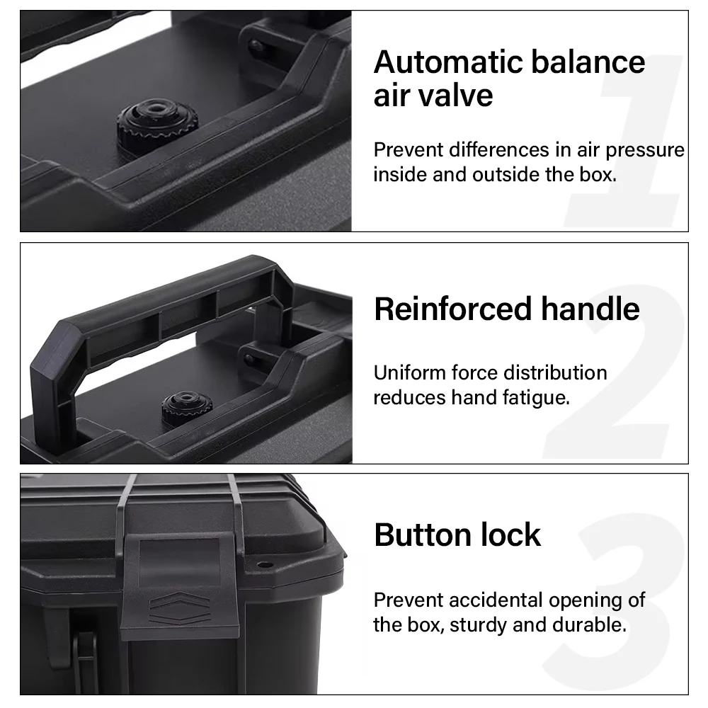 Waterproof Hard Carry Case Bag Tool Case With pre-cut Sponge Storage Box Safety Protector Organizer Portable Hardware Toolbox