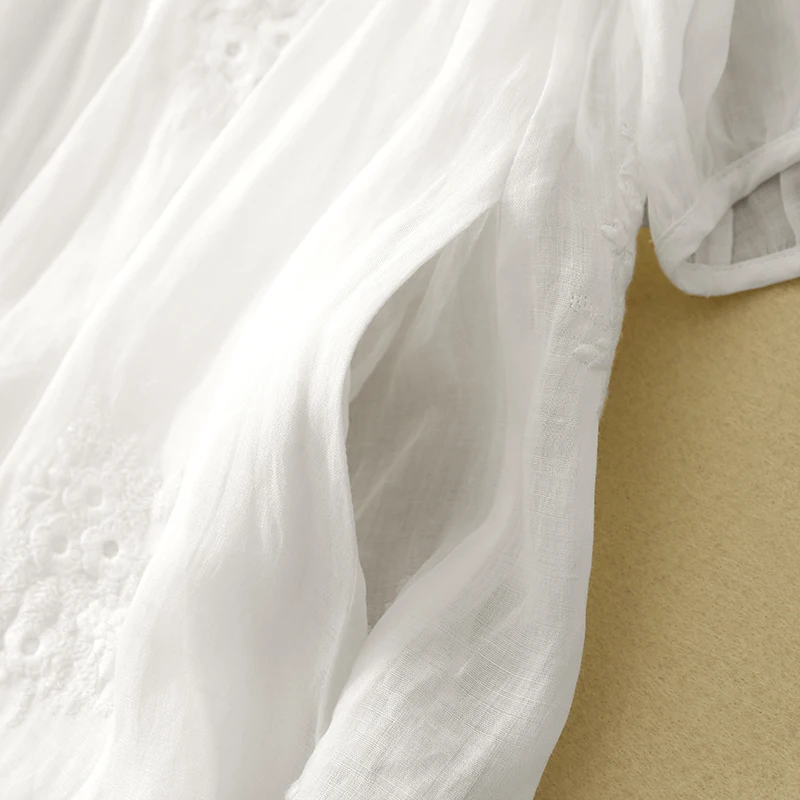 Verão novo v-ne bordado linho dupla camada longa dr lanterna sve emagrecimento a linha saia de cintura alta commute sle