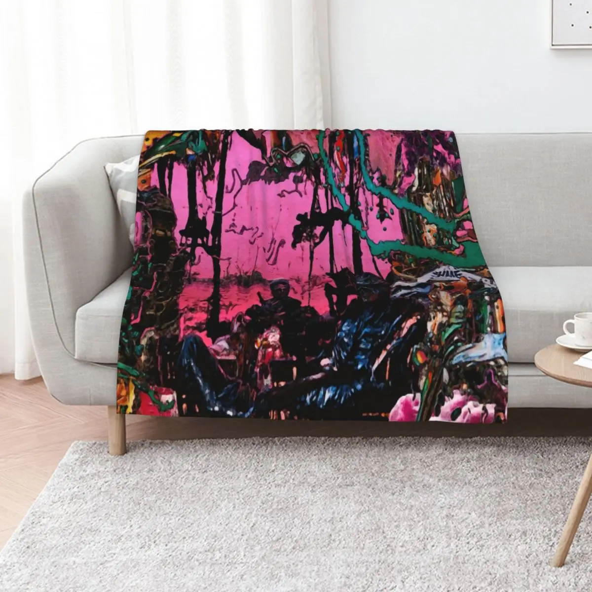 

BLACK MIDI TOUR 2022 Poster - Tour 2022 Black 2022 - black vinyl,black hell,black mi Throw Blanket Plaid Blankets