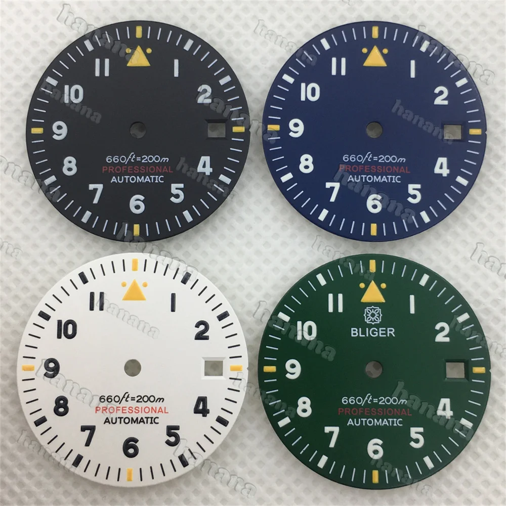 29mm Aviation-Style Watch Dial with Hands and Arabic Numerals Is Suitable for the NH35 NH36 ETA2824 PT5000 Automatic Movement
