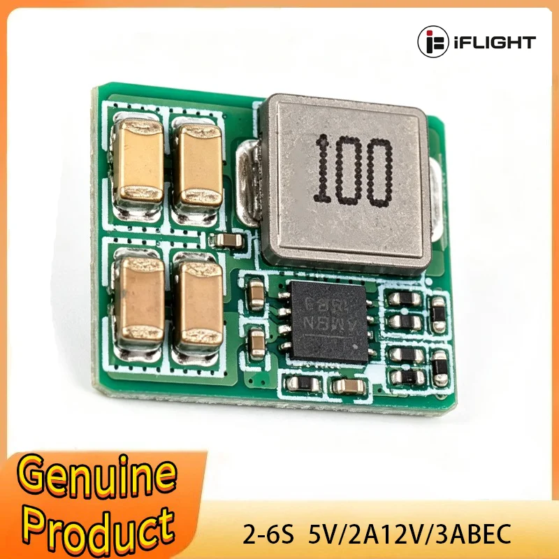 IFlight Micro 2-8S BEC Voltage Regulator Module 5V/12V Output 6V-35V Input Step-down Switch Mode for RC FPV Racing Freestyle