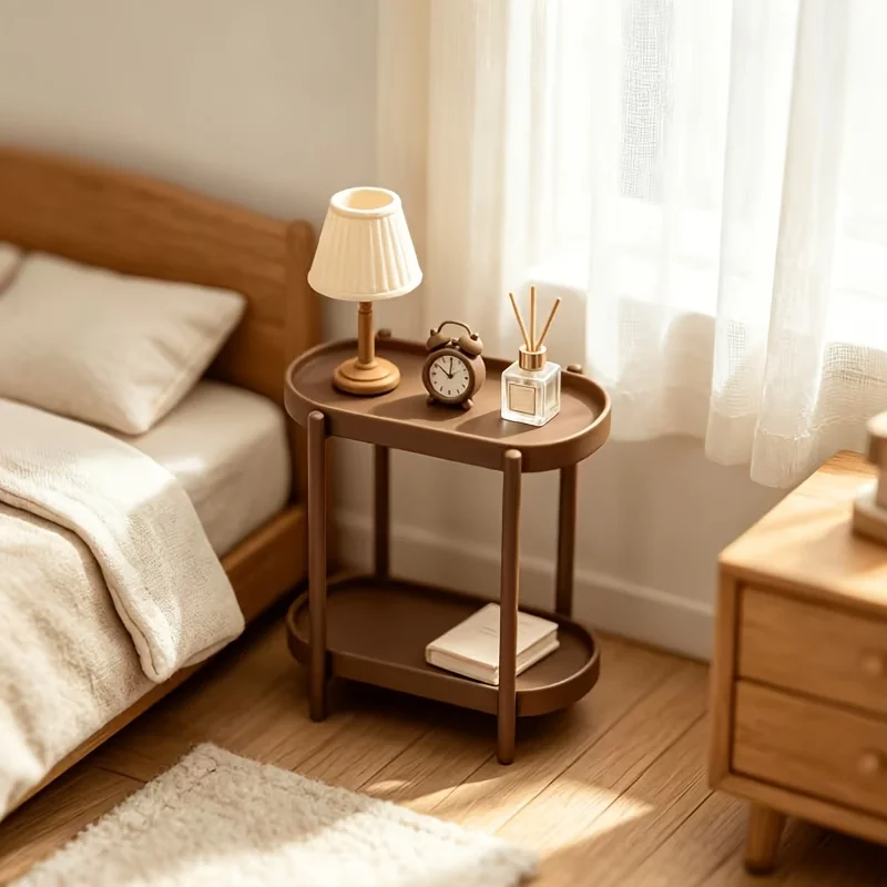 1:12 Scale Miniature Double‑Tier Oval Side Table 3D‑Printed Dollhouse Furniture Modern Mini End Table for Doll House Scene Decor