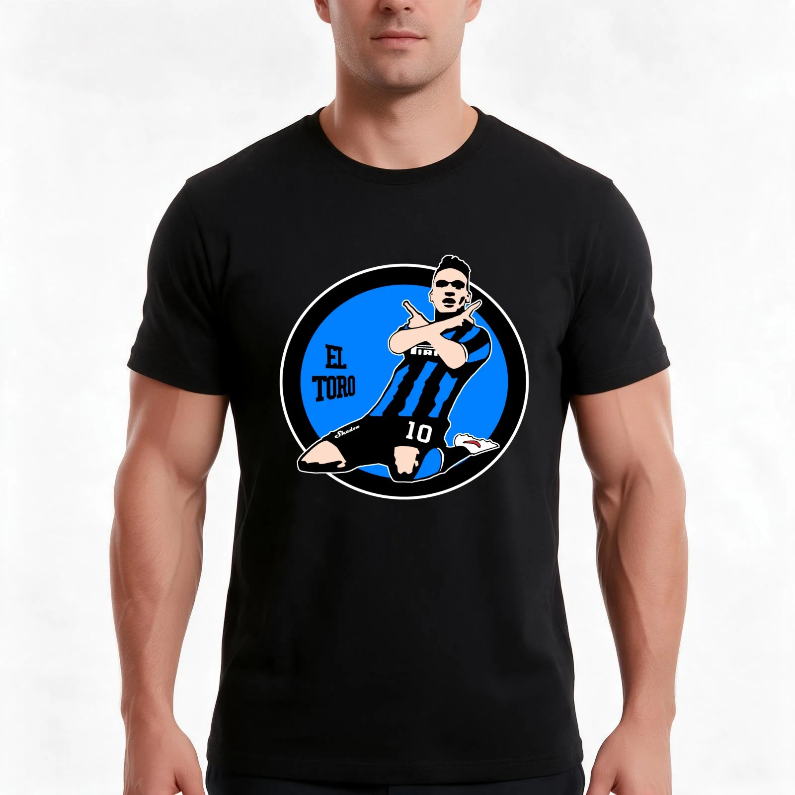 Lautaro Martinez T-Shirt, Summer Casual Cotton Tee, Oversized Streetwear Tops, Vintage Graphic Print, Loose Fit Short Sleeve