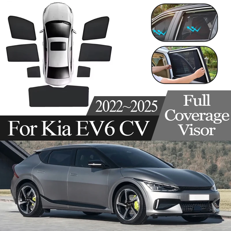 

Auto Accessories For Kia EV6 CV 2022 2023 2024 2025 Anti UV Car Magnetic Mesh Sunshades Coverage Sunshade Privacy Protection