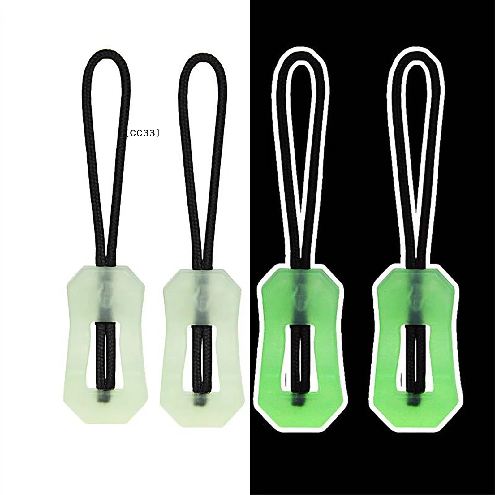 5pcs/set Luminous Zipper Pull Kit Markers Glow In The Dark Night For Coat Jacket Rucksacks Tent Zippers Outdoor〔CC33〕