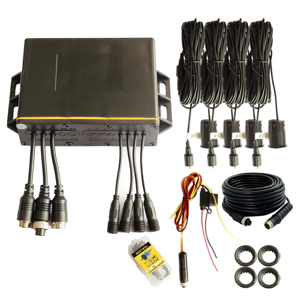 1080P AHD Video Parking Sensor System for HGV VAN Truck, IP67 Waterproof Main Host & 3 or 5 Meter Detection Range Radar