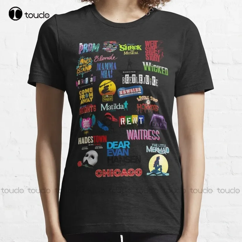 Musical Theater Sticker Shirt Inspired By Broadway Shows Classic T-Shirt T Shirt Print Printer Custom Aldult Teen Unisex Xs-5Xl