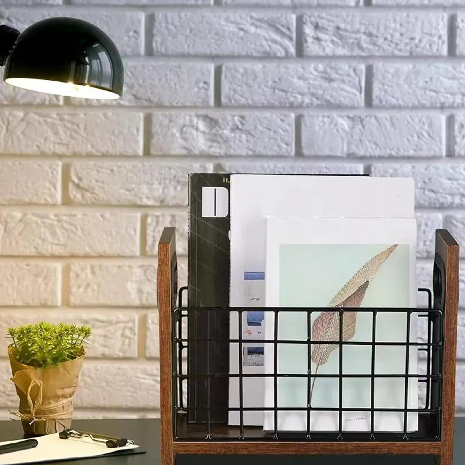 Magazine Storage Rack Wood Practical Vinyl Album Organizer Tabletop Magazine Organizer for Comics Letters Books Novels Bedroom