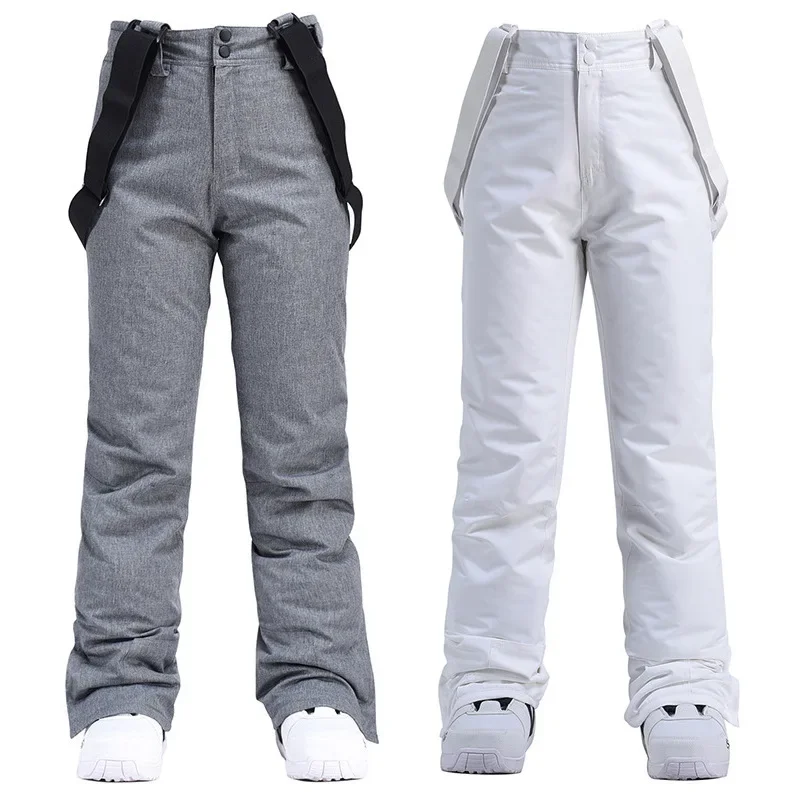 Women Winter Pant High Quality Men Thick Warm Skiing Pants Windproof Waterproof Suspender Trouser Snow Snowboard Plus Size Pants