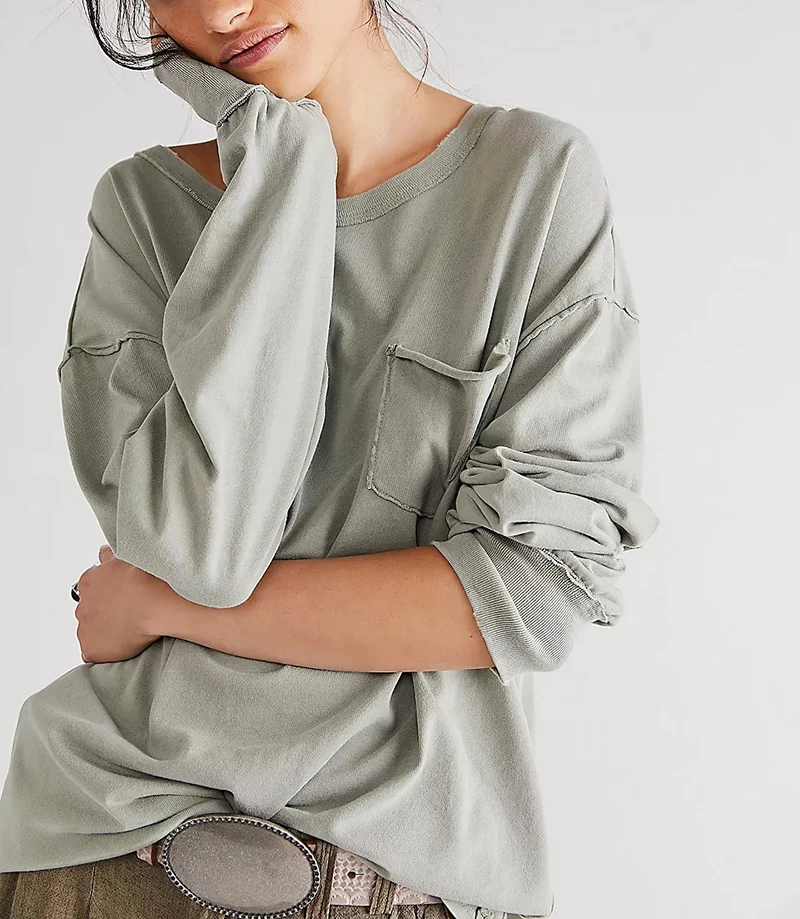 Oversized 100% Cotton Women Sweatshirts Long Sleeve Basic Thin Streetwear Harajuku Pullovers Roupas Femininas