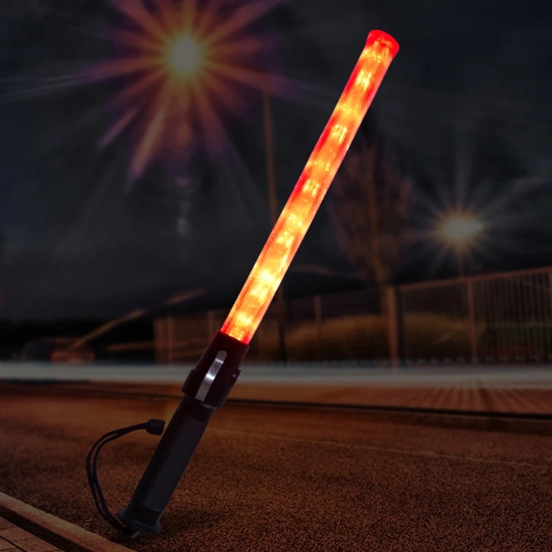 Plastic Traffic Wand  Powerful LED Flashlight Torch 3 Modes Strobe Setting Drop Shipping Support