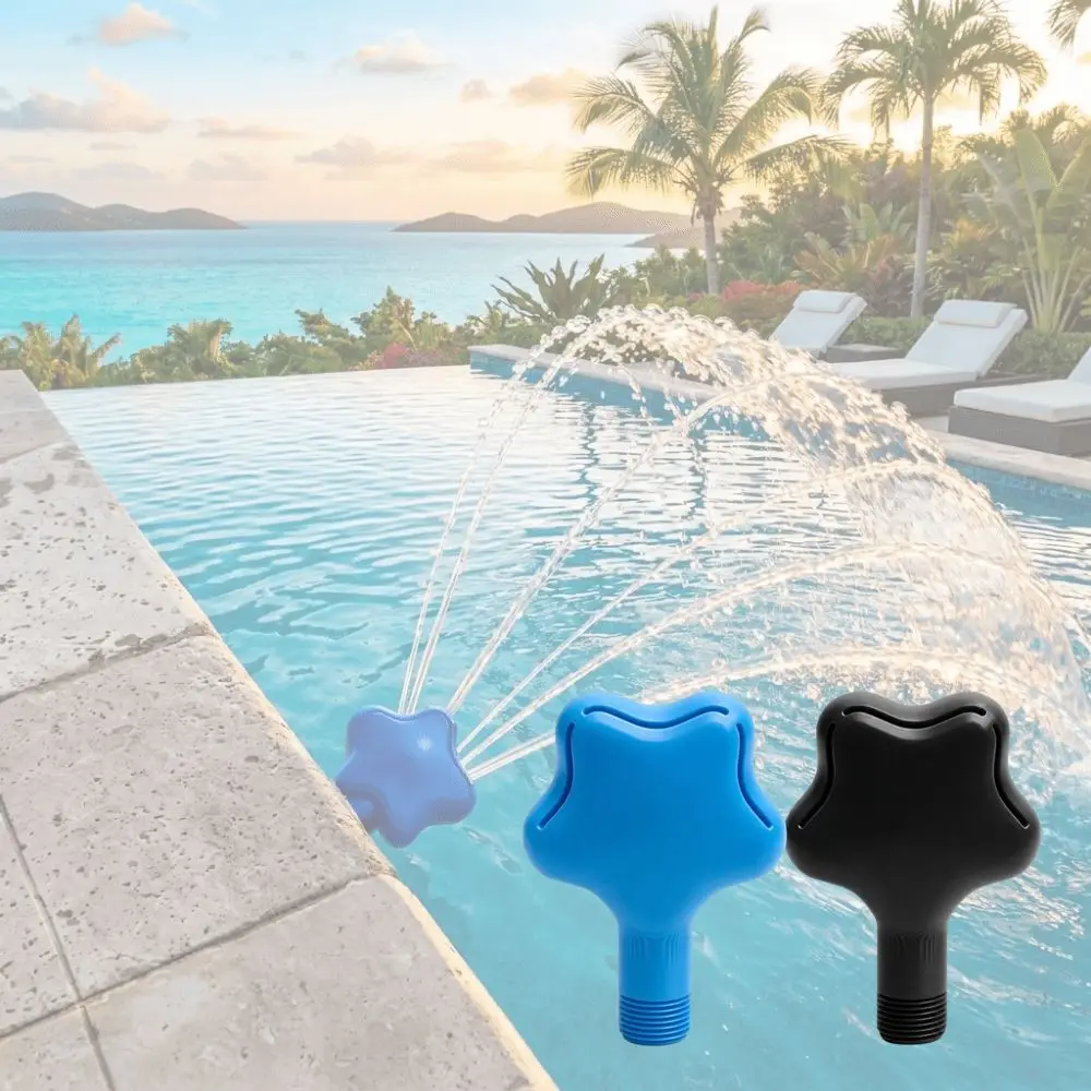 Star-shaped Pool Fountain Universal Fit Solid Lightweight Plastic Sprinkler Nozzle 3/4 Inch Threaded Multi-angle Flowing