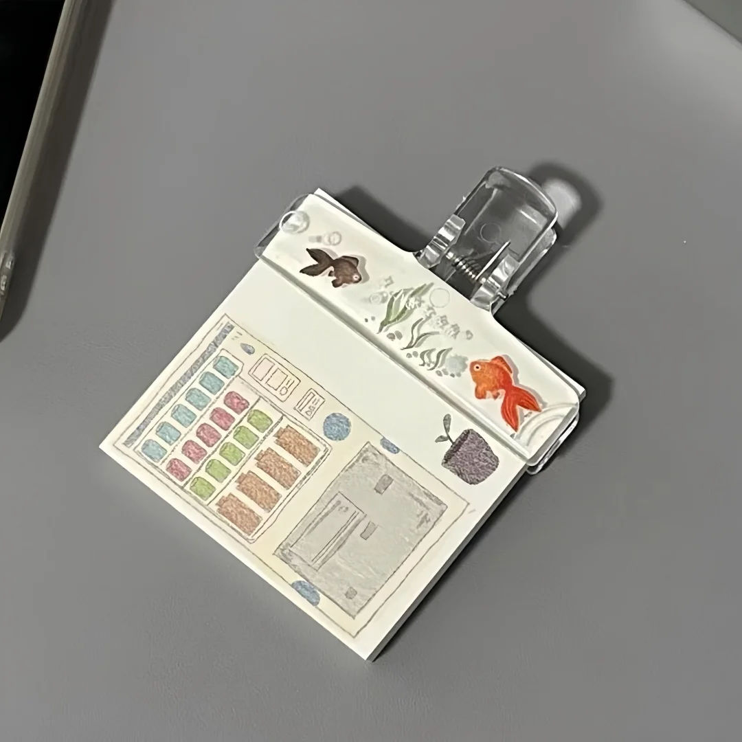 1PC Transparent acrylic goldfish holder - Cute aquarium decoration, anti-slip book, document and piano score holder