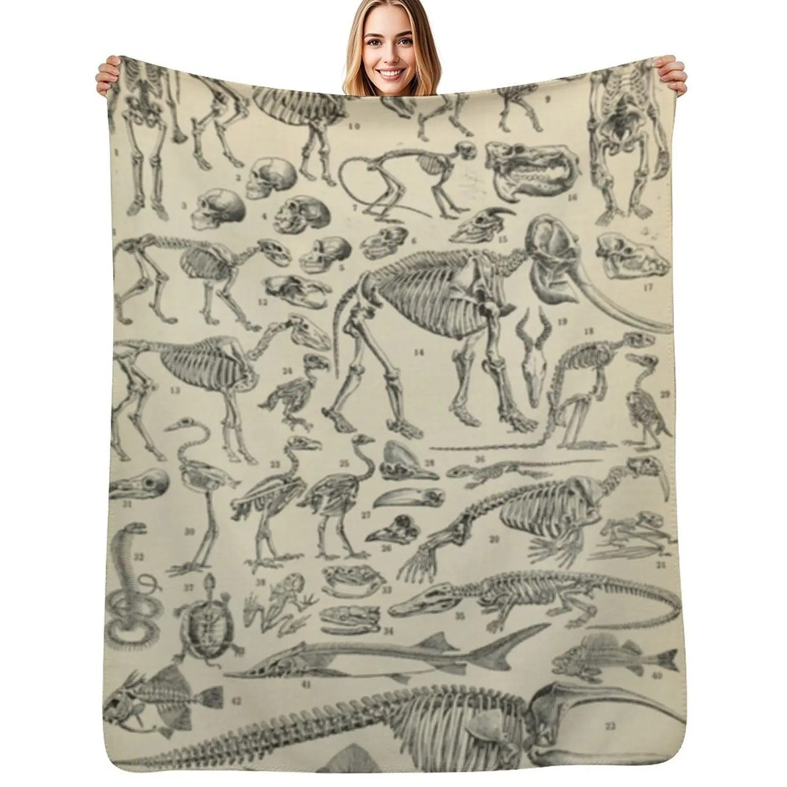 

Skeletal Anatomy Throw Blanket Faux Fur Soft Warm Blanket for Bed