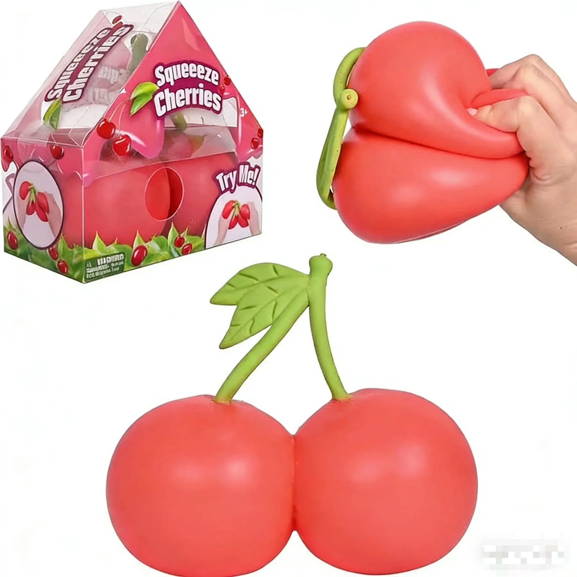 Jouet sensoriel anti-stress en forme de cerises à presser, jouet à rebond lent pour adultes, soulagement de l'anxiété, divertissement relaxant