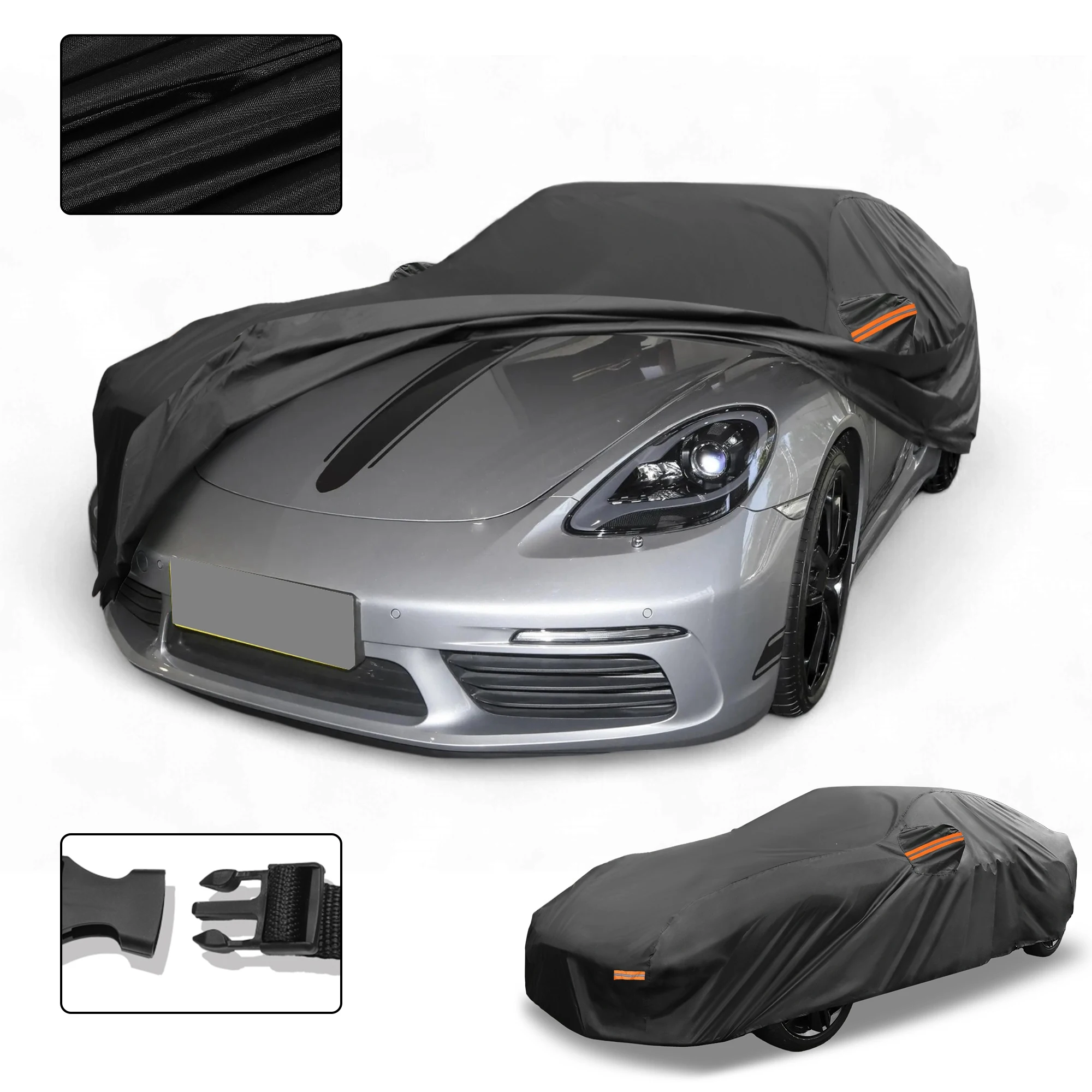 

Всепогодный водонепроницаемый автомобильный чехол Motoforti — устойчивый к ультрафиолетовому излучению наружная полная внешняя защита для Porsche 718 210D-PU