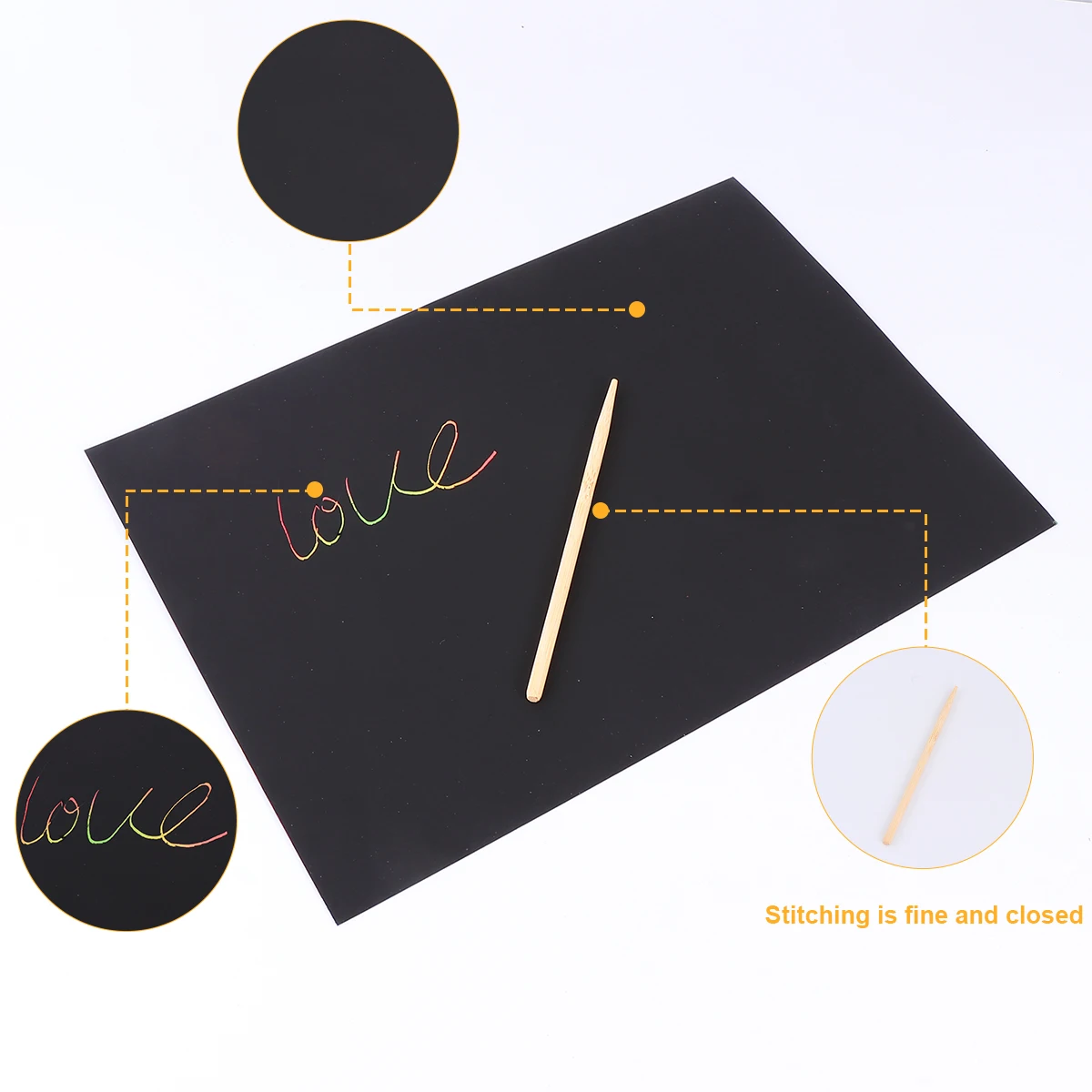 

2 Pack Environmentally Friendly Scratch Paper Picture Drawing Off Notes Wooden Papers for Kids Child
