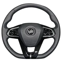 For Weltmeister EX5 W6 EX6 Plus EX5-Z Stitch Black Leather Sport Hand Sewn Steering Wheel Cover Interior Handle Cover