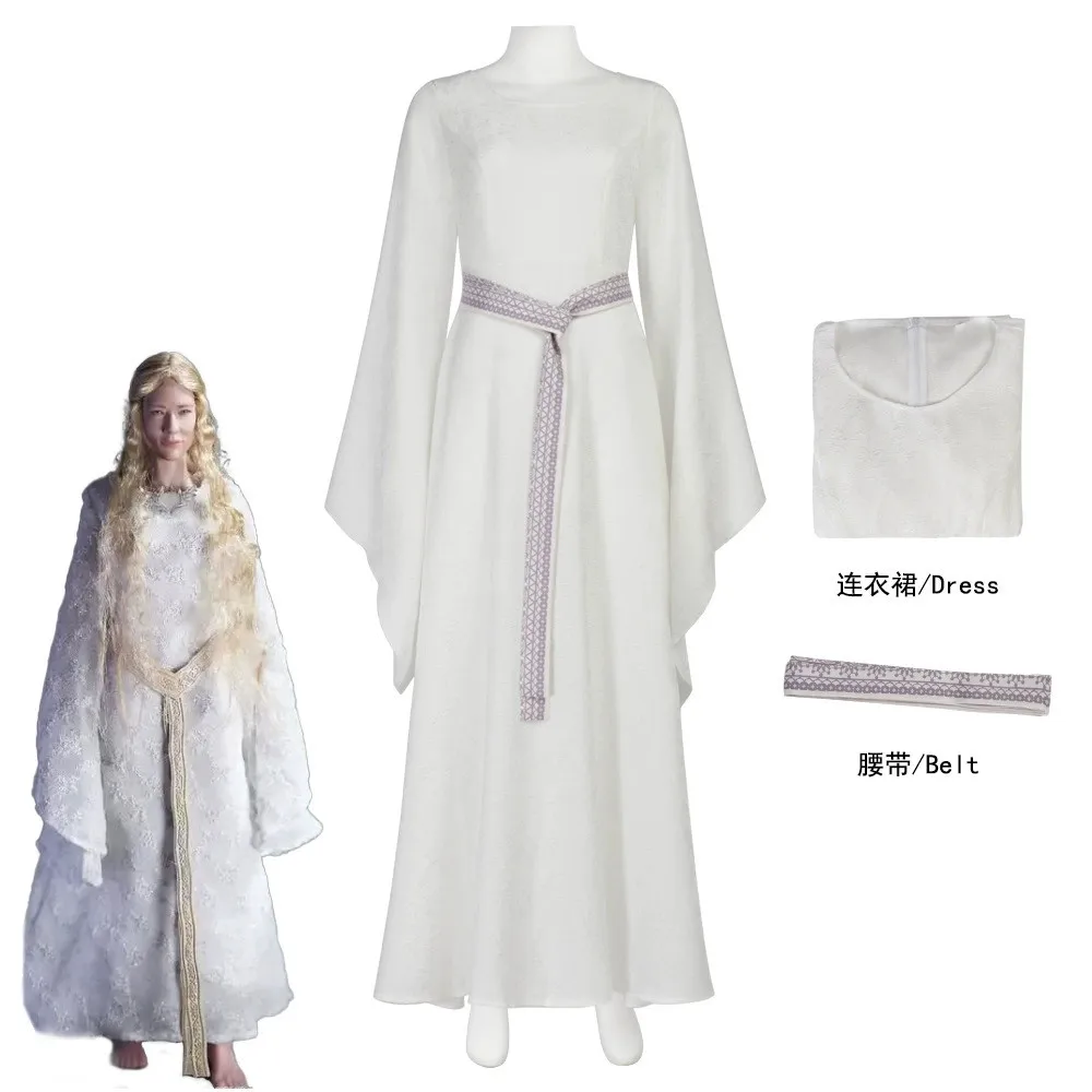 

Halloween Carnival Masquerade Suit Movie Princess Galadriel Cosplay Costume Dress Outfit For Adult Women Girls