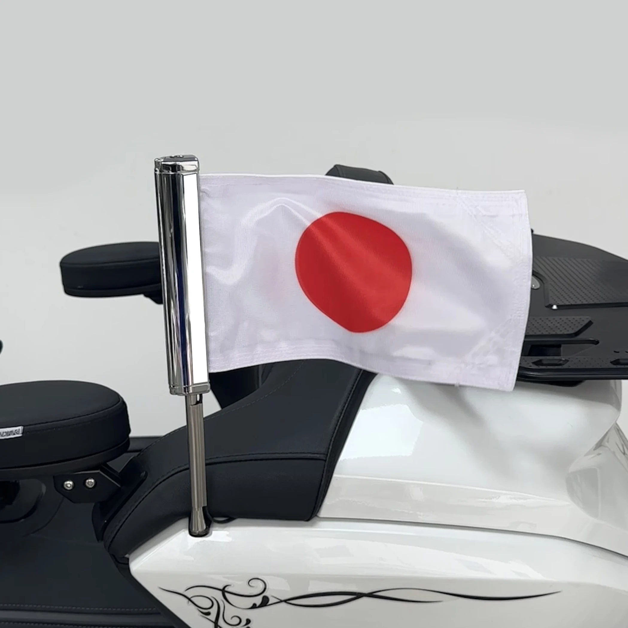 

Panical Japan Chrome LED Flag Pole Passenger Rear Trunk Flag Set Flagpole Kit For Honda Gold Wing Tour GL1800 2018-2024