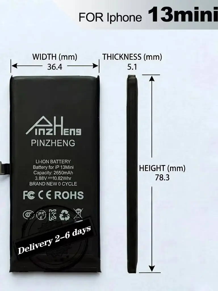 PINZHENG Hochleistungs-Ersatzakku für iPhone 13 mini – Erstklassige Leistung