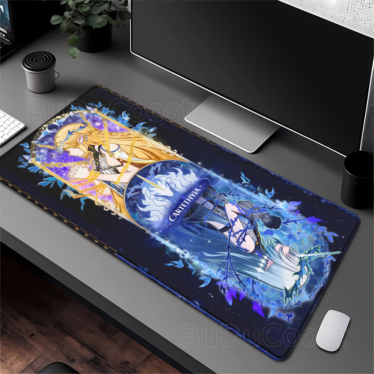 Cartethyia Wuthering Waves Tapete de mouse de borracha Jogo Laptop Grande Kawaii Tapete de mouse antiderrapante Acessórios para escritórios de jogos Tapete de mesa