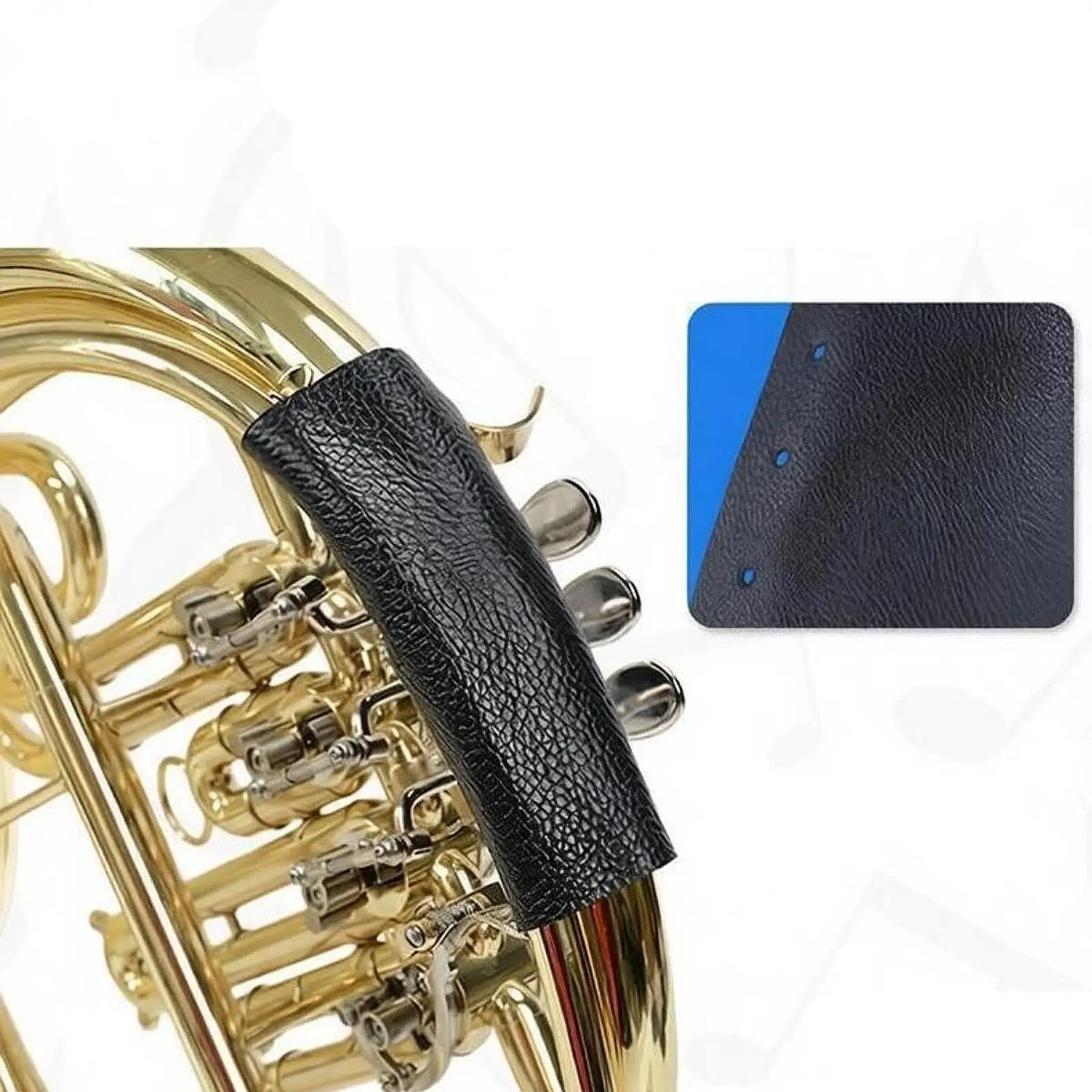 Adjustable Leather Sleeve Pad French Horns Guard Polyester Comfort Hand Rest for Professional Musicians
