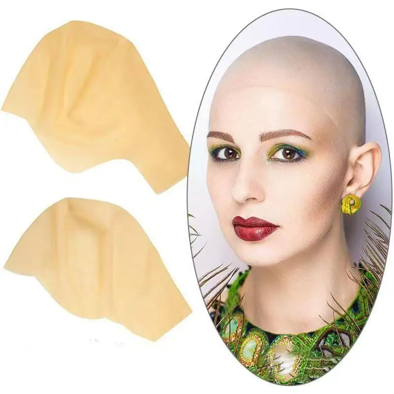 New Latex Skin Fake Bald Head Unisex Fancy Film Party Wig Cap Latex Mask Hat For Kids Or Adults Festival Activity Play Prop