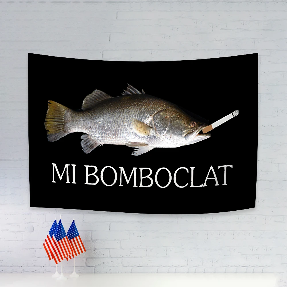 60X90 90X150CM Lustige Boclat Fisch Meme Flagge Wandbehang Wandteppich Raumdekoration Doppelte Penetration für Raumdekoration Wohnheim-Dekoration