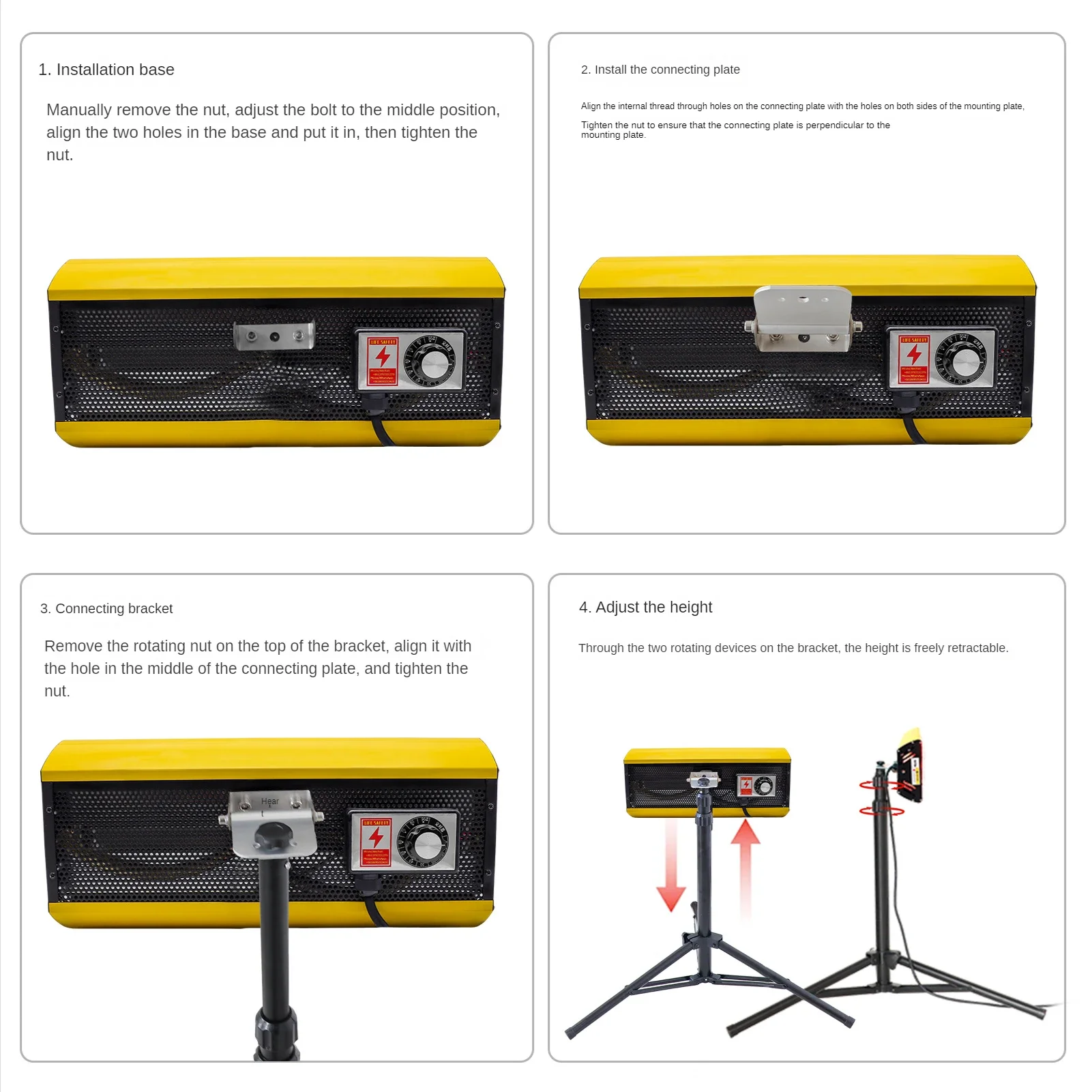 Lampe de polymérisation de peinture infrarouge de cuisson 2000W, chauffage infrarouge à ondes courtes pour la réparation de carrosserie de voiture, peinture sèche, support de levage portatif